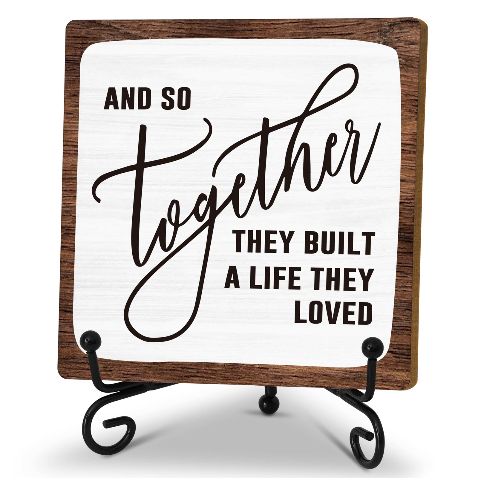 Home Desk Decor Sign, Rustic Wooden Sign With 5 inches x 5 inches,