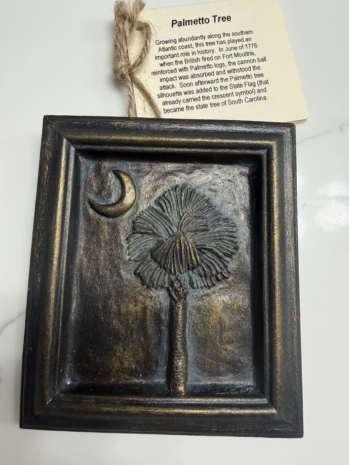Scott Penegar Palmetto Tree, Crescent Moon, Signed