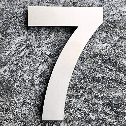 Modern House Number Extra Large Brushed Stainless Steel Number 7 10 Inch