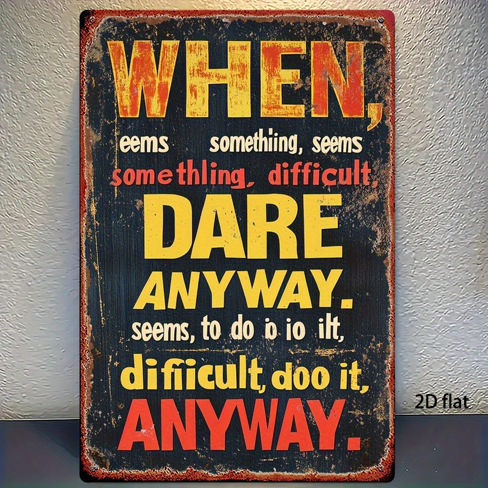 Metal Sign Vintage Quote Iron Art 8×12 Inches Square Wall Decor