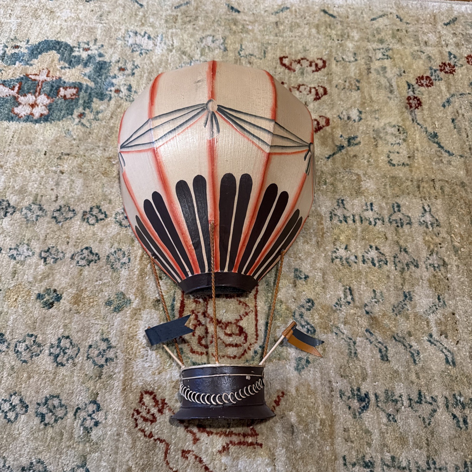 Vintage Style Hand Painted Hot Air Balloon Wall Hanging Nursery Decor