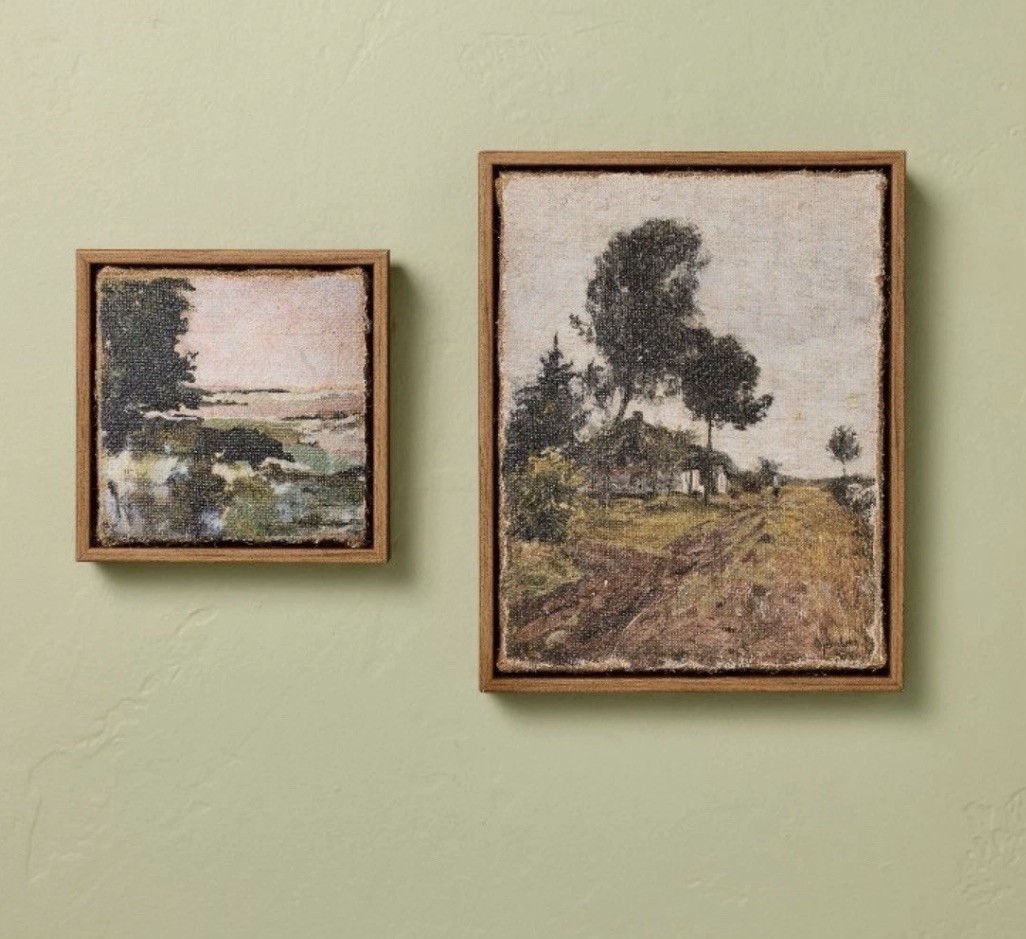 Hearth & Hand With Magnolia Landscape Burlap Wall Art Set – 2 Pieces NEW