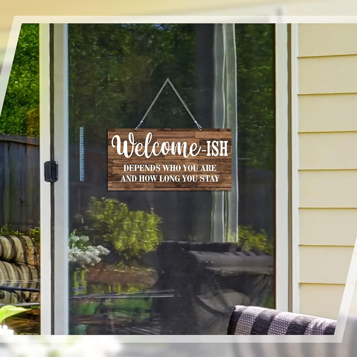Funny Farmhouse Welcome Sign Welcome-Ish Front Door Sign 12X6 Inch Welcome Wall