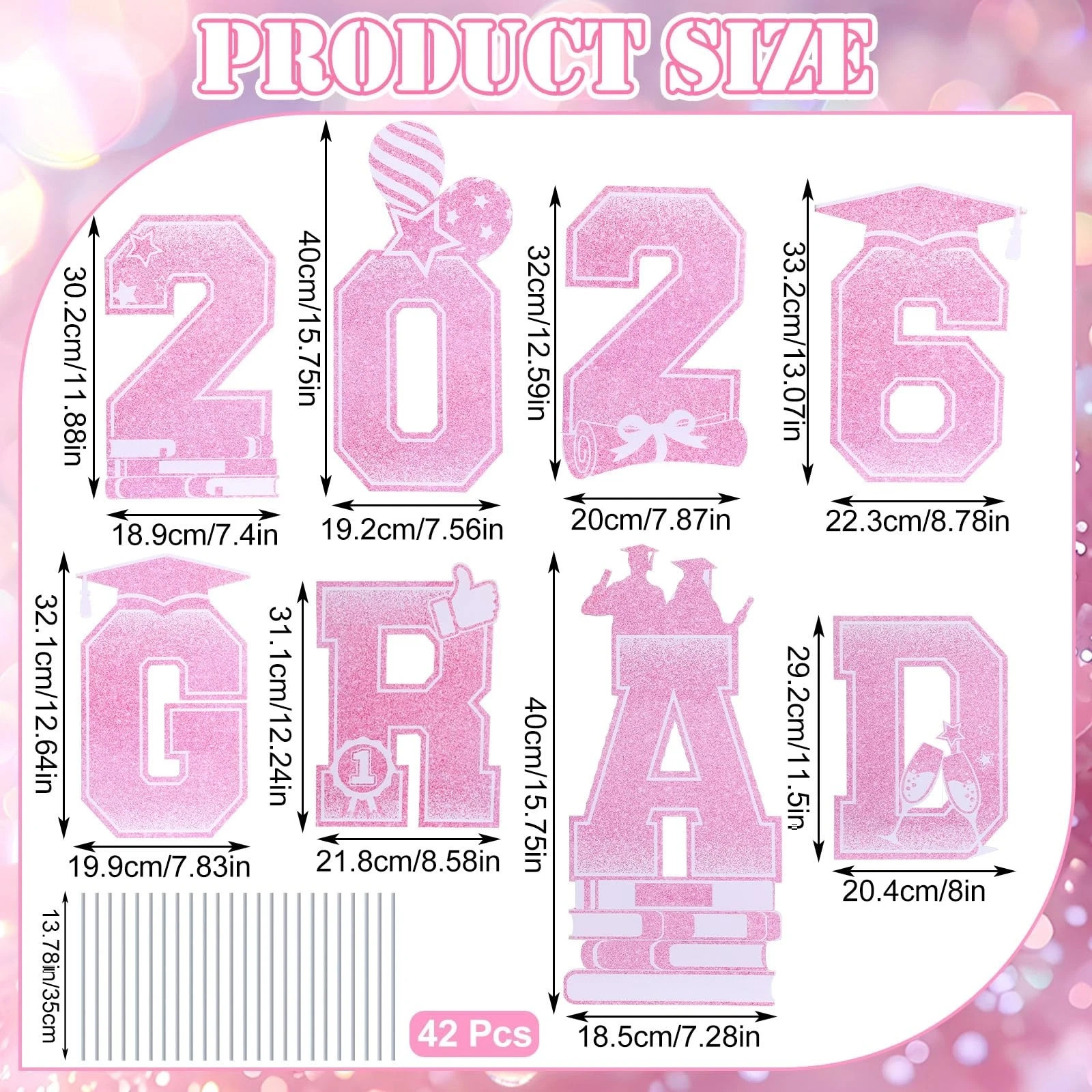 Amyhill 21 Pcs 2026 Grad K12 Graduation Photo Yard Signs with Stakes Class of…