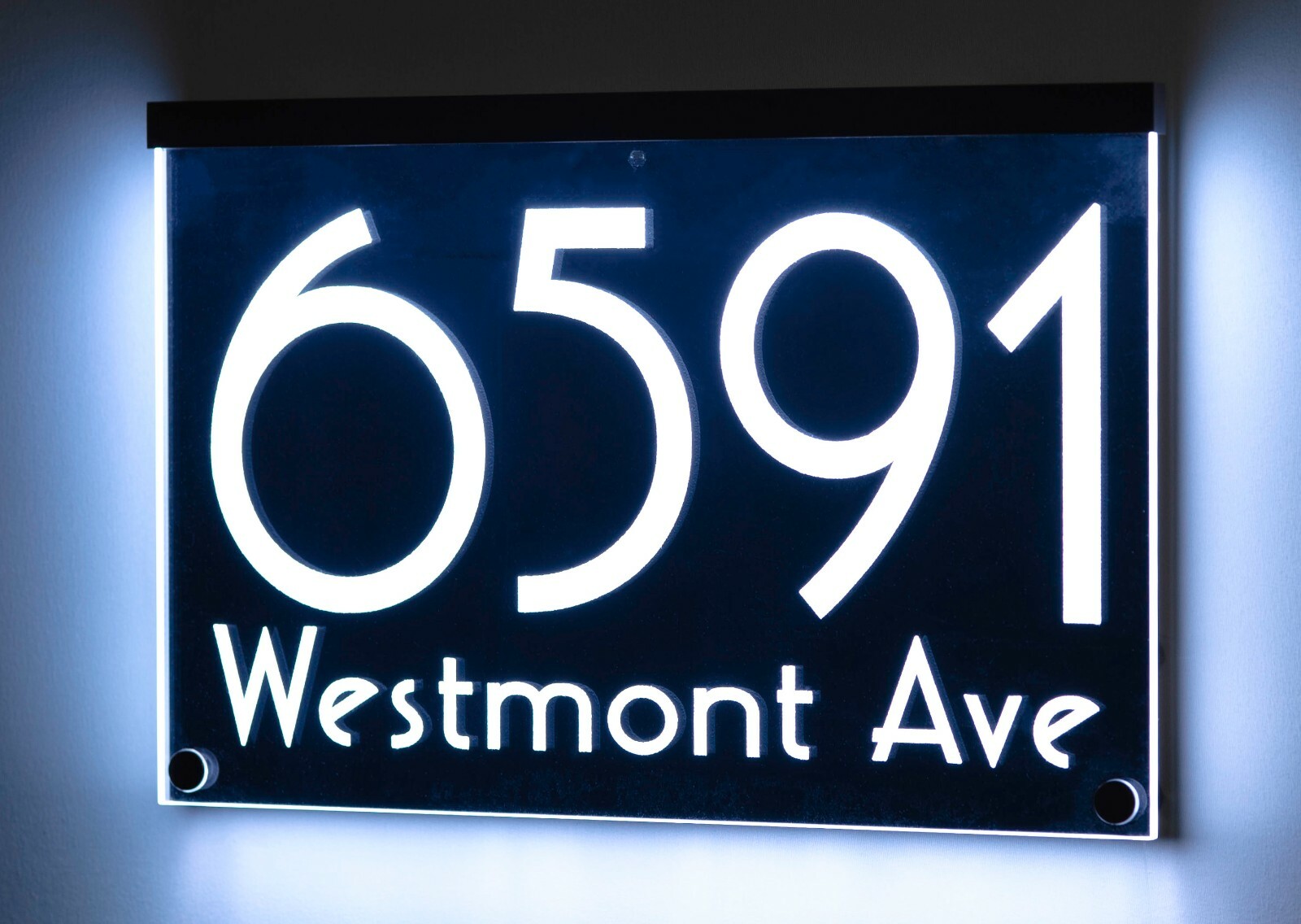 12X8″ Illuminated Address Sign Plaque House Numbers LED Lighted, Auto On/Off