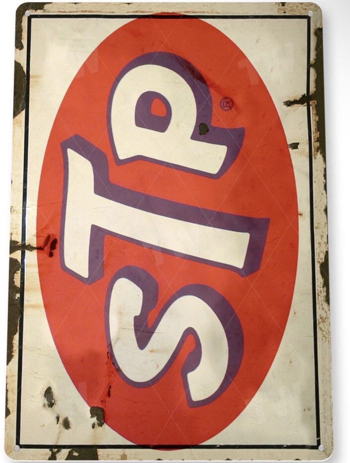 STP Motor Oil Tin Sign Rustic Oil Gas Station Tin Metal Advertisement Garage Art