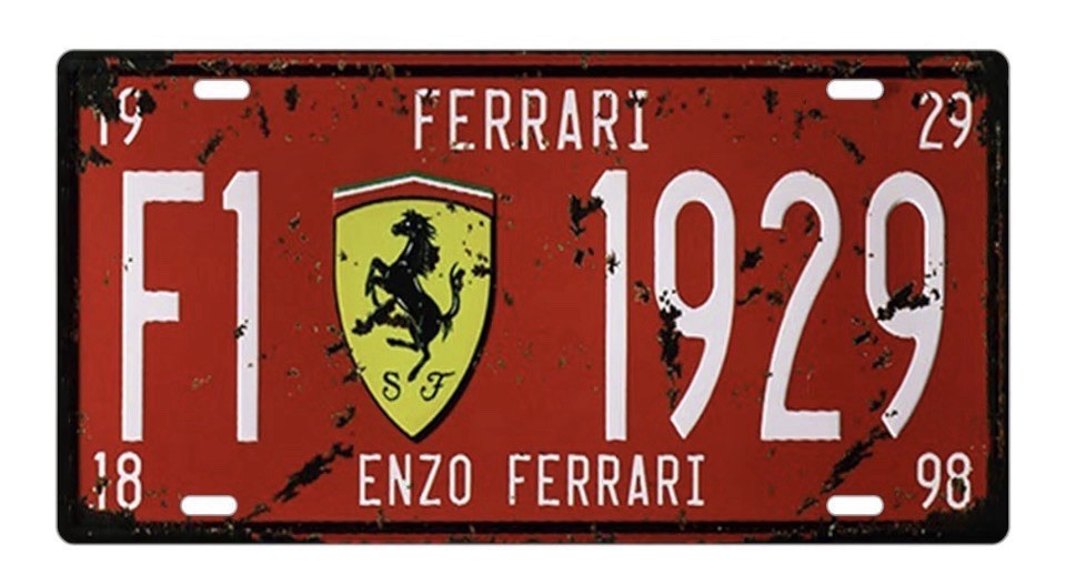 Metal Tin Signs car Plate enzo Ferrari Pub Cafe Poster Vintage Wall 6×12 inches