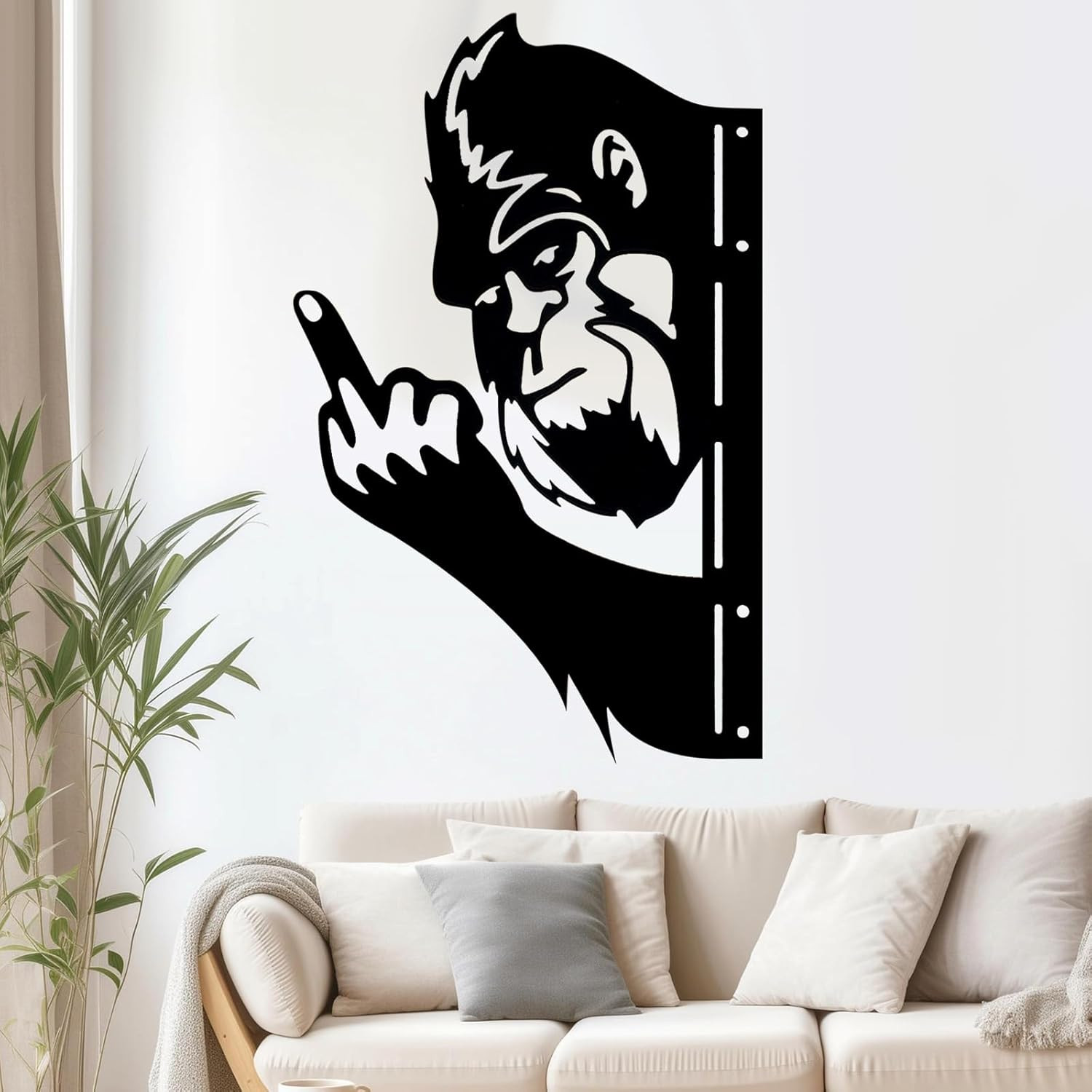 Peek a Boo Bigfoot Metal Signs15 X 11.6 Inch Sasquatch Black