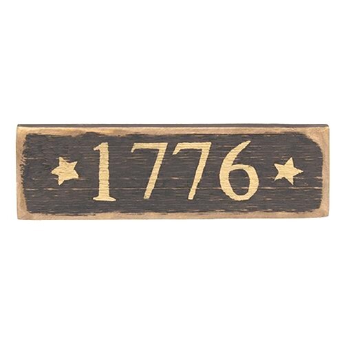 New Patriotic Distressed Barnwood “1776” Shelf Sitter 12″L x 3.5″H