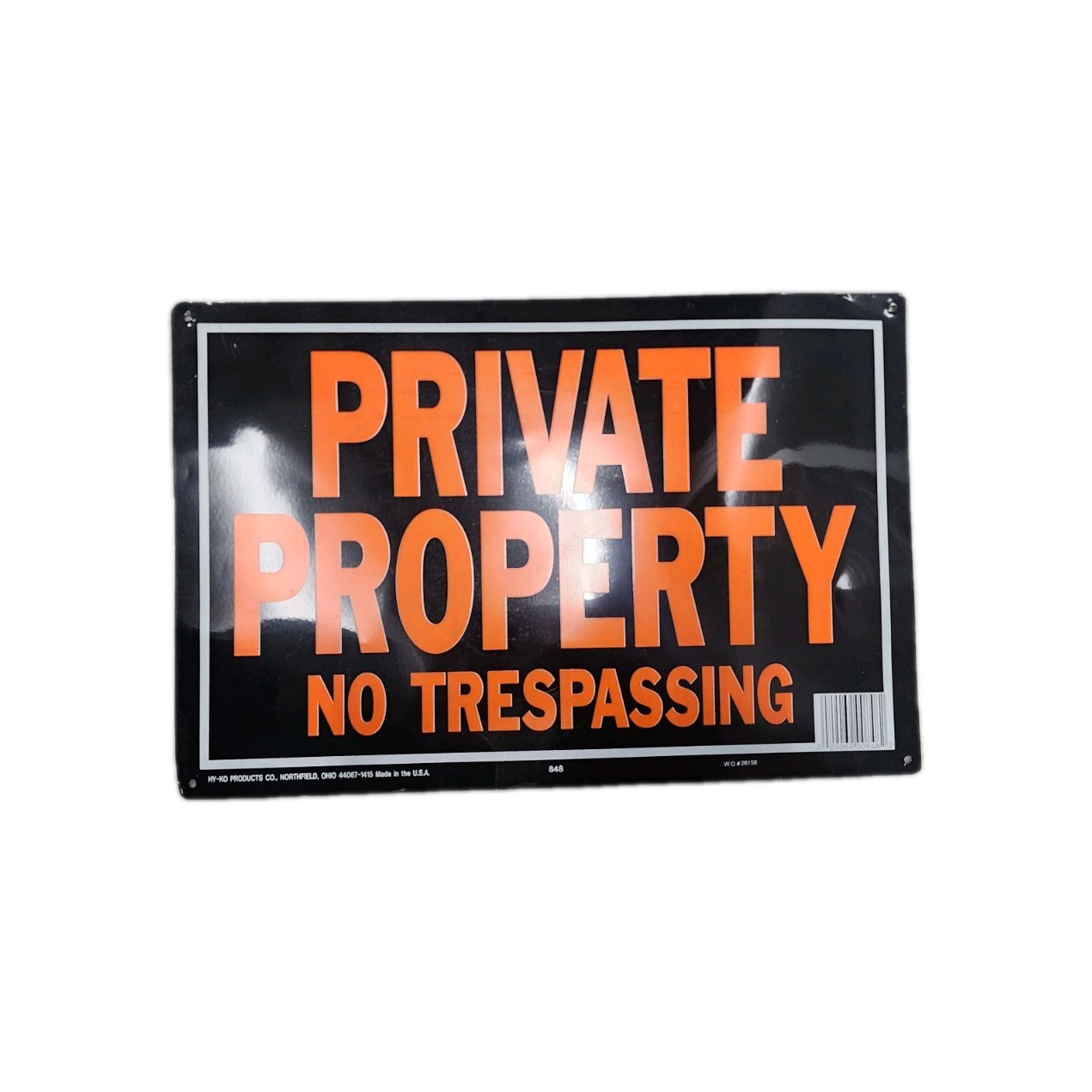 Private Property No Trespassing Sign, Model #848