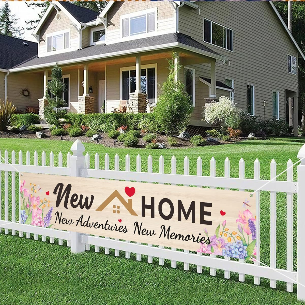New Home New Adventures New Memories Banner, Housewarming Welcome Home Banner