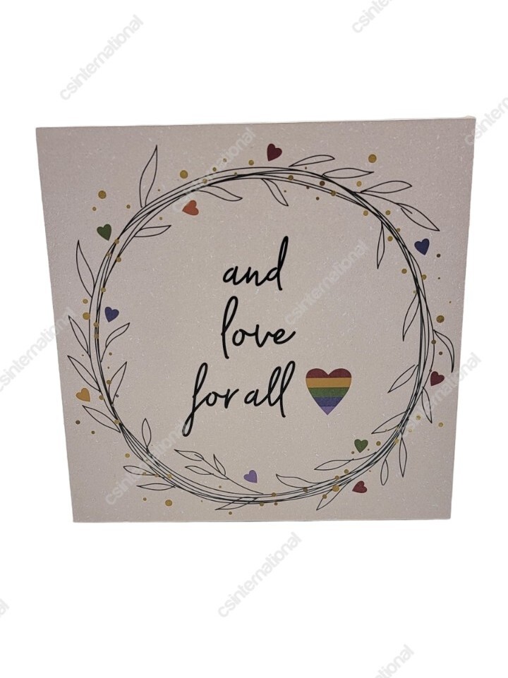 6″x6″ And Love For All Gay Pride Rainbow Wood Decor Sign Tabletop Wall Art Sign