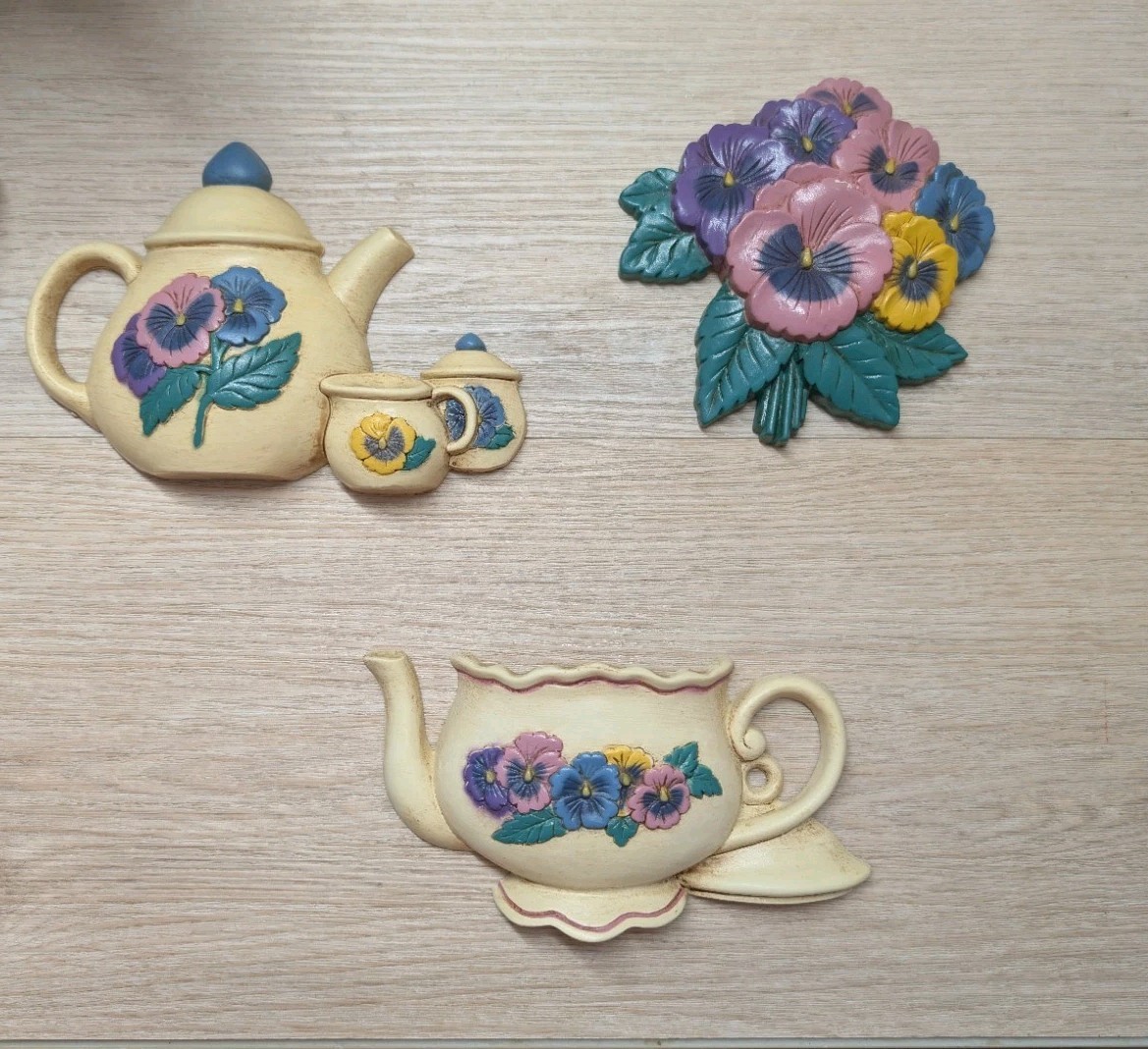 3 piece Vintage 1995 Home Interiors Burwood Wall Decor Cottagecore Kitsch