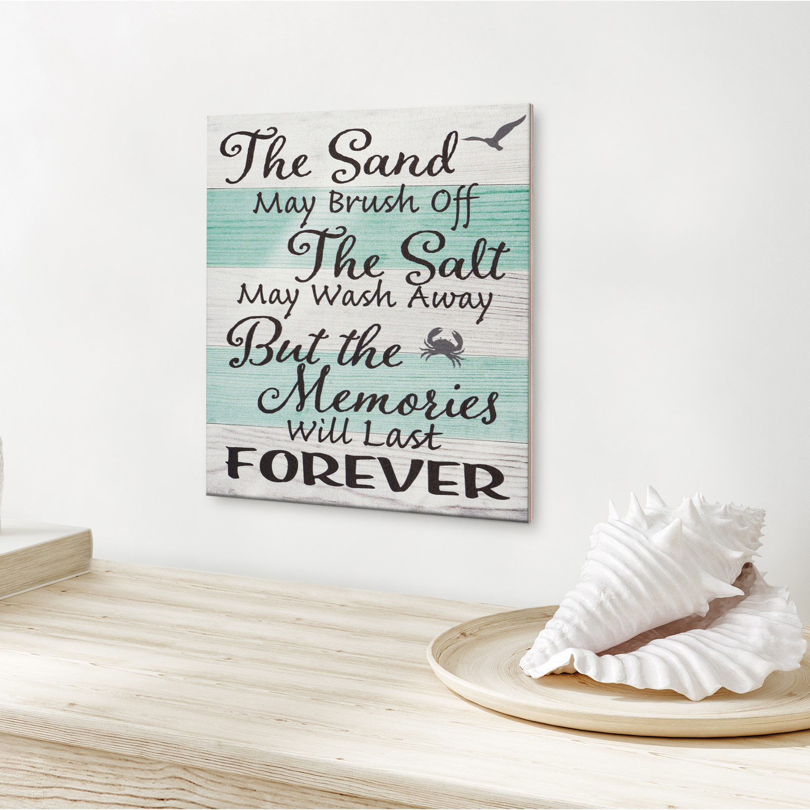 JennyGems Beach House Decor Sign, The Sand May Brush Off Memories Will Last