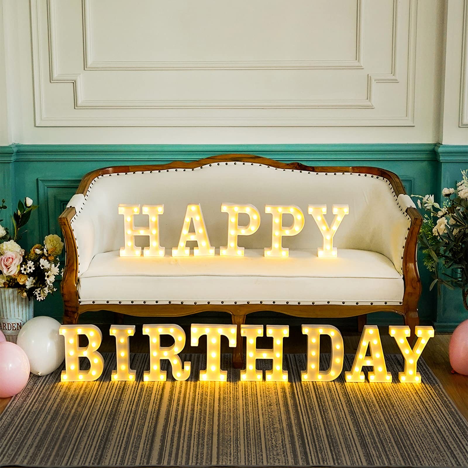 155 Bulbs Happy Birthday LED Marquee Light Up Letters Sign (Large Size)