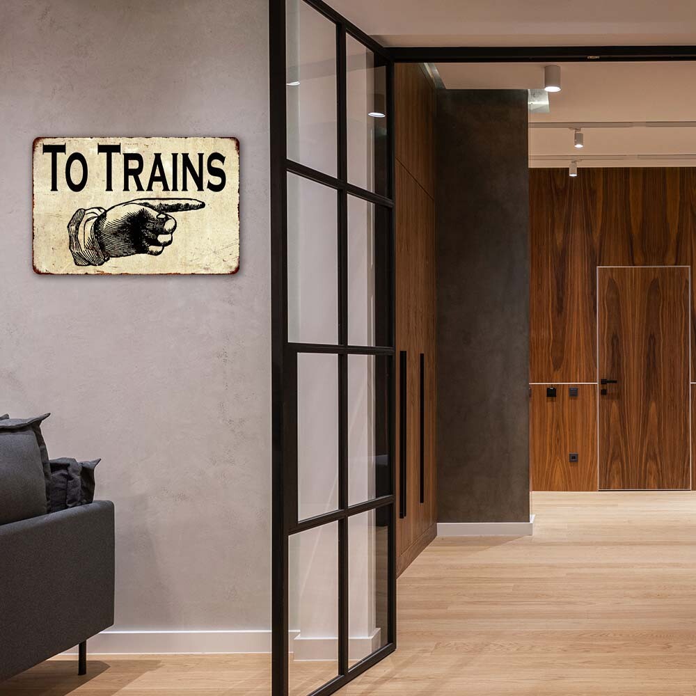 To Trains Right Vintage Retro Reproduction Gift Sign Hobby Station 108120067077