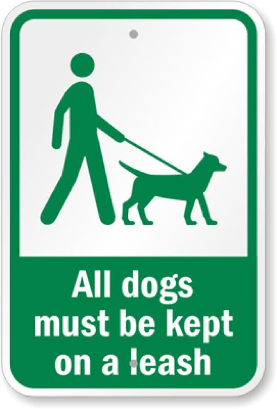 Dogs Leash Sign Aluminum Weatherproof Outdoor Yard Metal Warning Sign