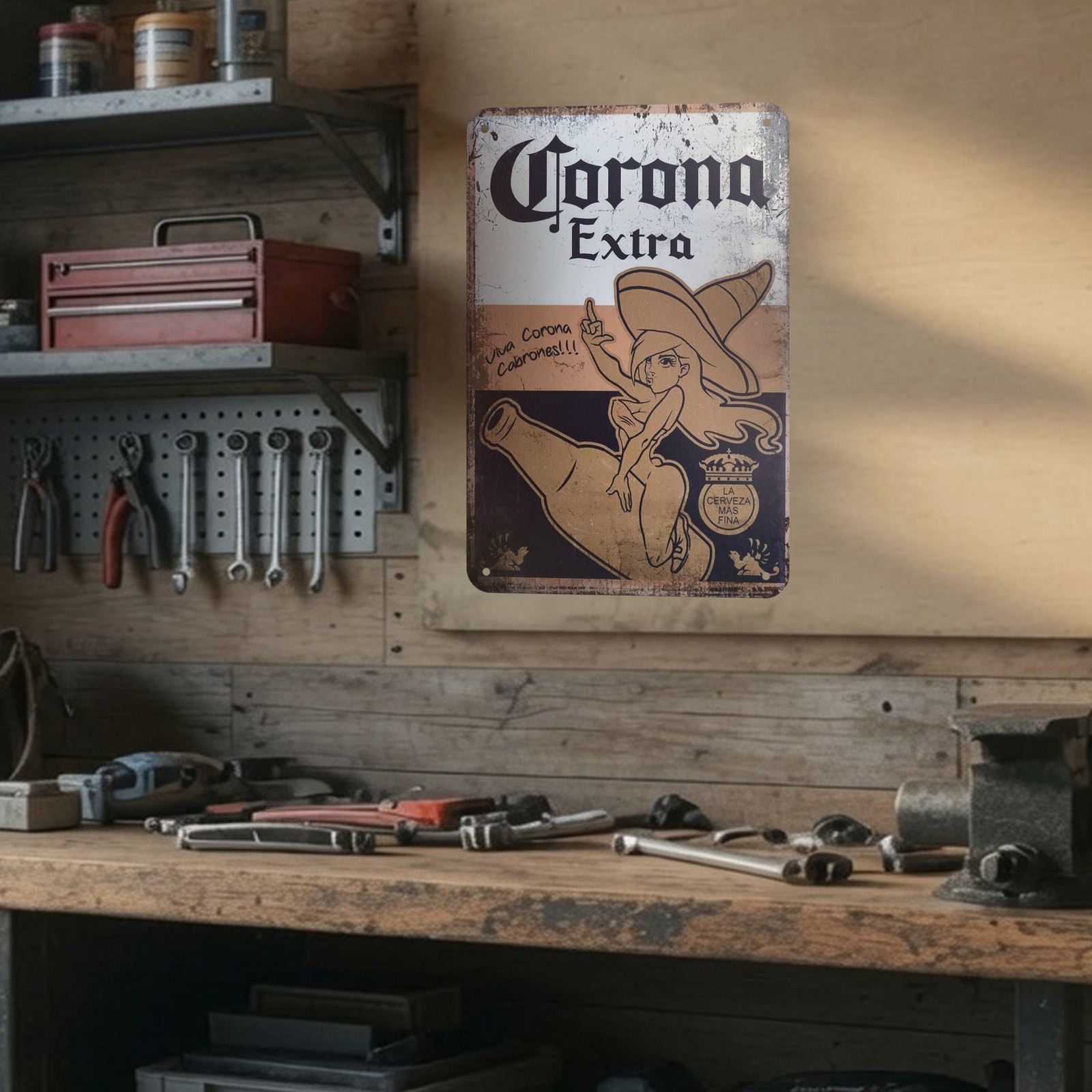 Vintage Corona Extra 8×12 Inch Aluminum Tin Sign 4 Holes – ETIN0403