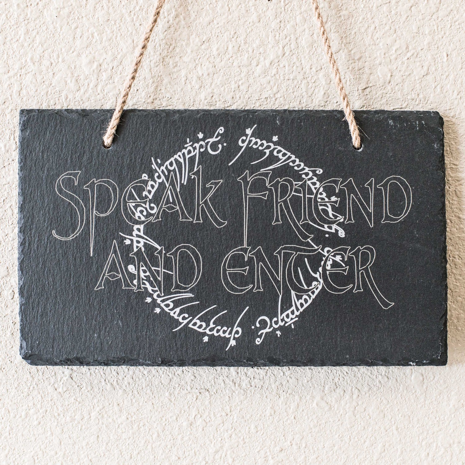 Sign – Slate – Speak friend and enter – 12x7in