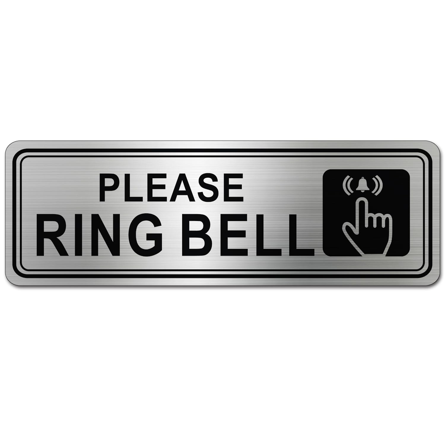Stainless Steel Metal Door Sign 9x3in Self Adhesive Doorbell Sign Door Plate