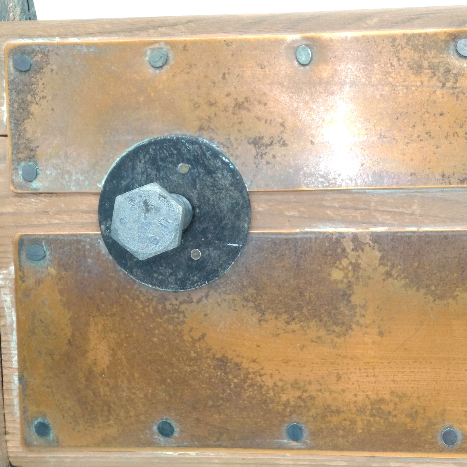 Hand-Crafted Gail Gering Wood & Copper Large Wall-Mount Coat Rack