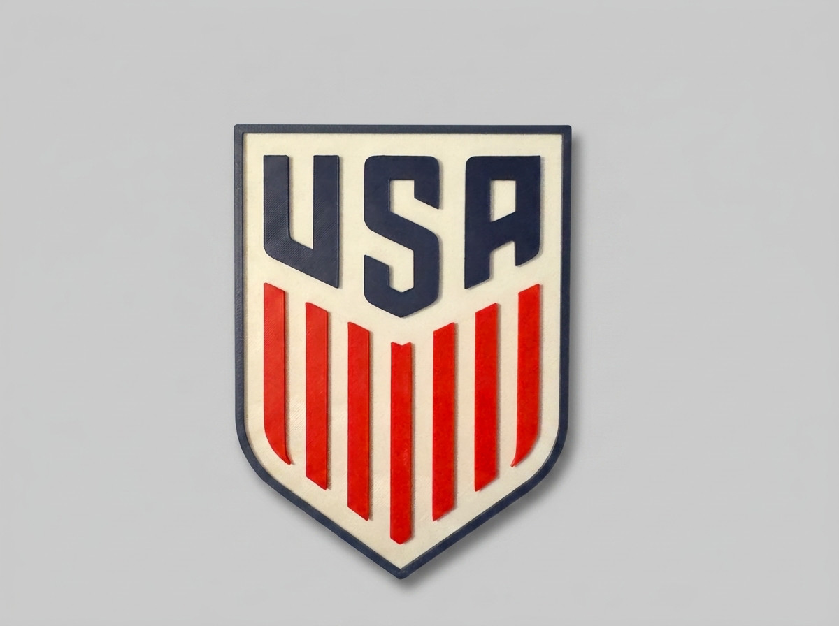 USA Soccer Shield Crest World Cup Decor Wall Art 3D Sign Shelf Desk