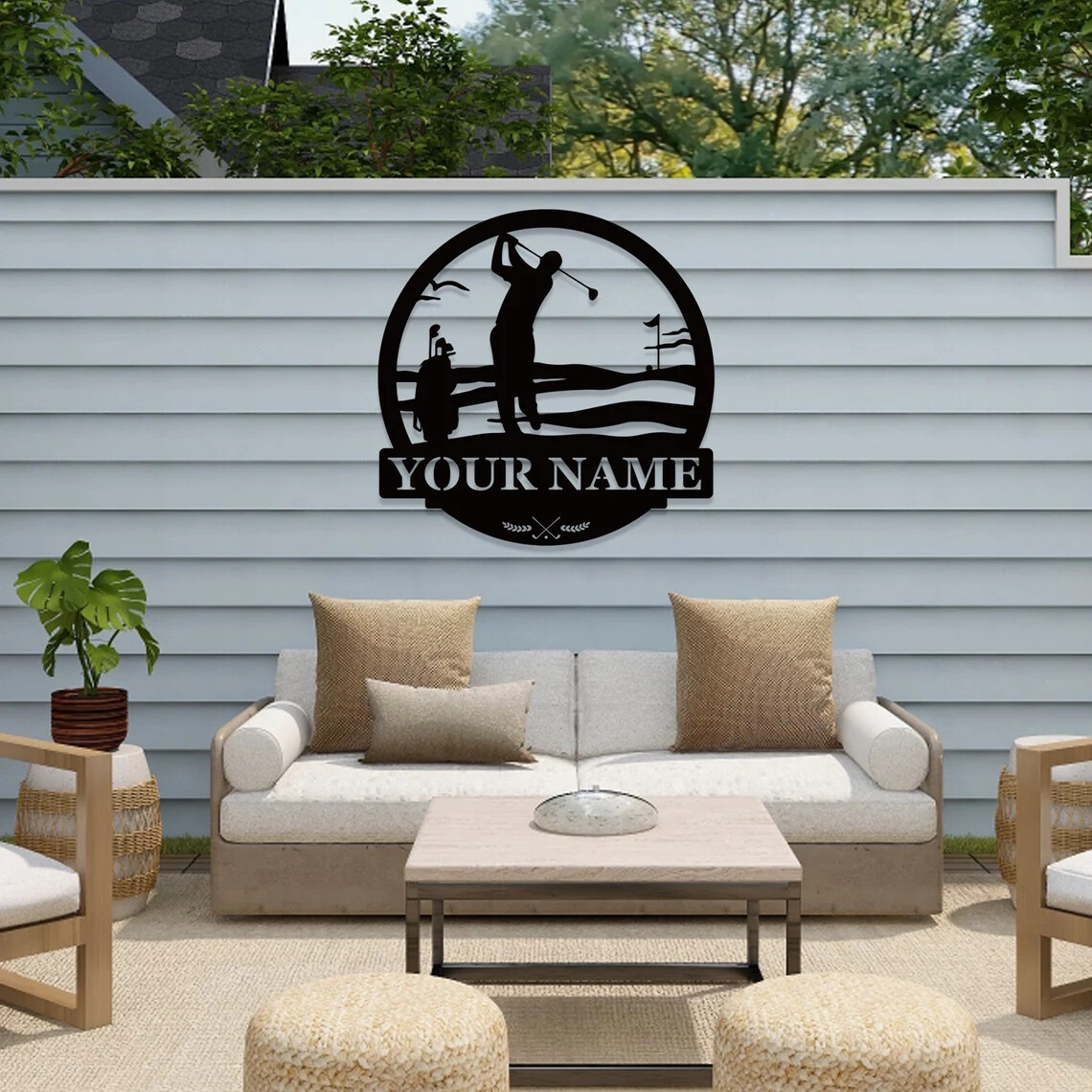 Personalized Golf Course Metal Name Sign Sports Outdoor Indoor Decor Wall Art