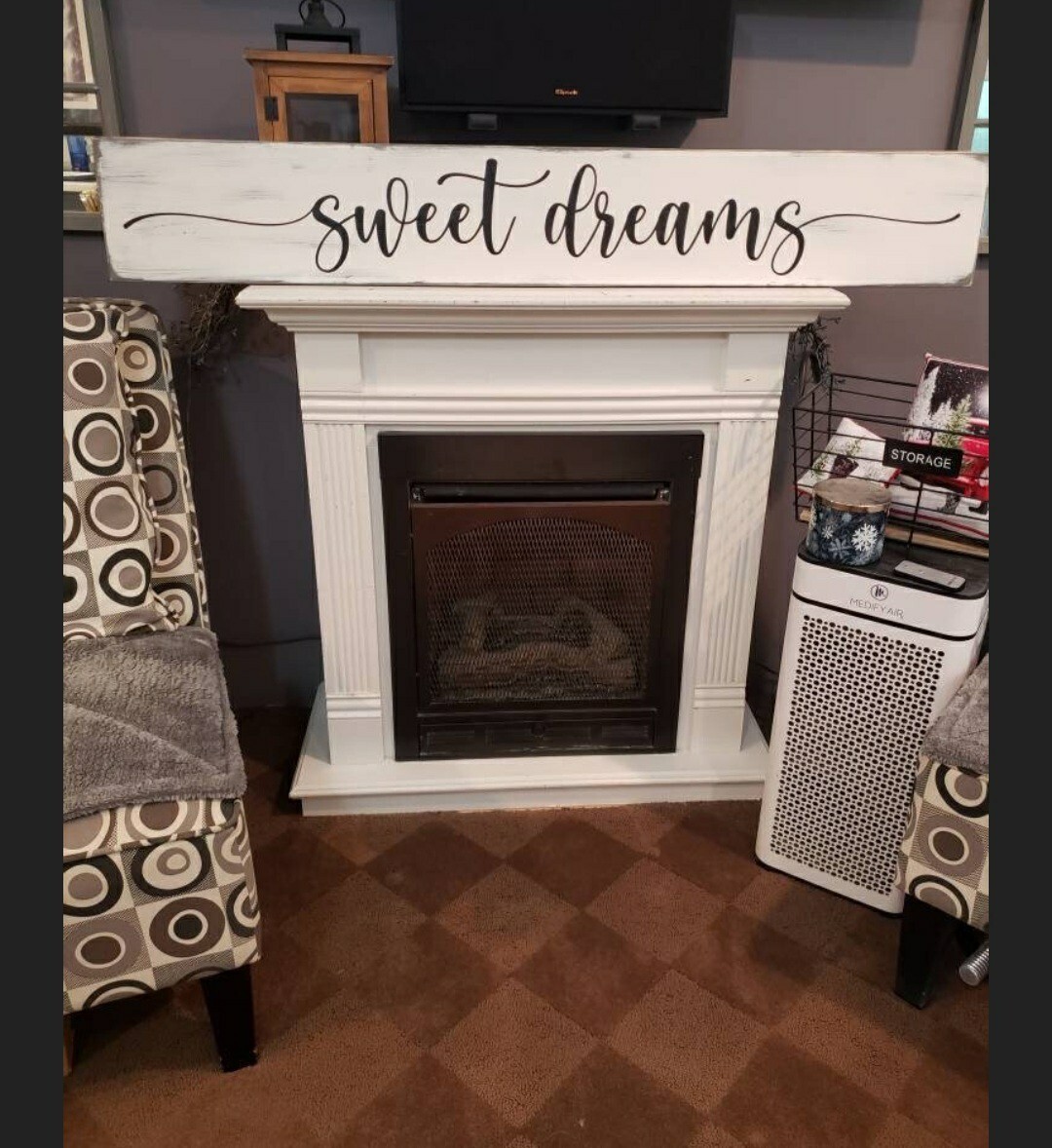 Sweet Dreams Sign Bedroom Sign Horizontal Wood Farmhouse Wall Hanging Sign