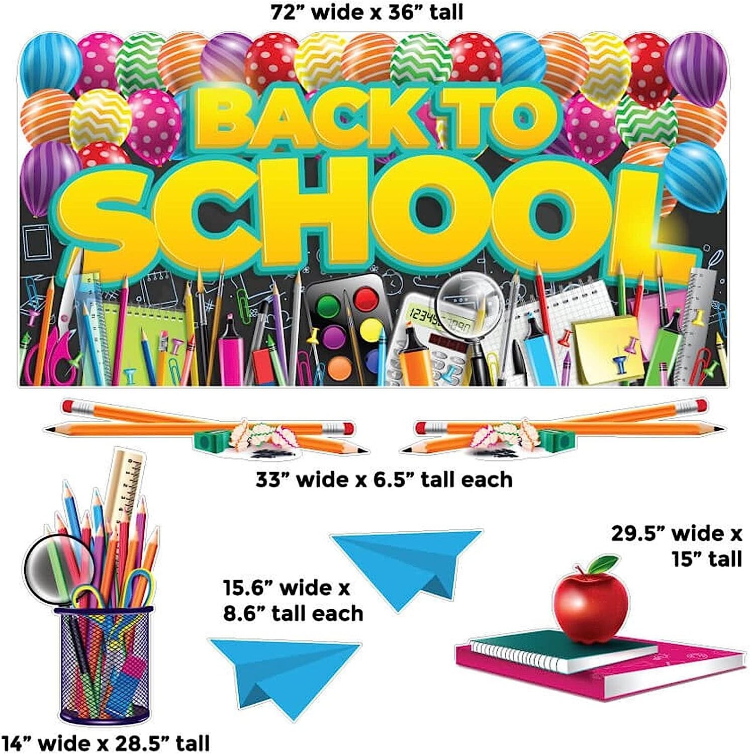VictoryStore Welcome Back To School Yard Sign, 36×72 Inches, 7 Sign Set