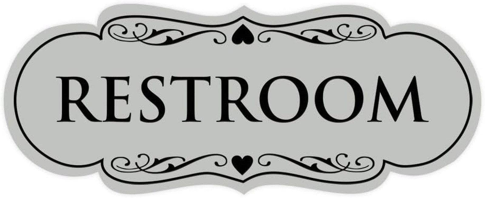Designer Restroom Wall or Door Sign – Bathroom Signage | Durable Plastic and Eas