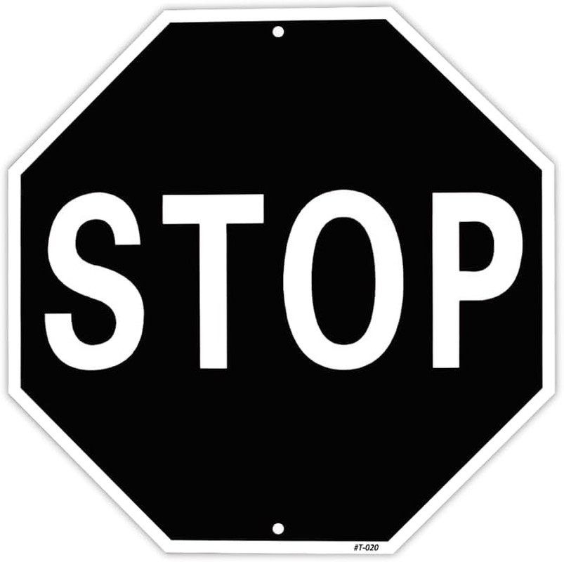 Classic Black STOP Road Sign Decor – 12X12 Inch Uv-Printed Aluminum Ultra Durabl