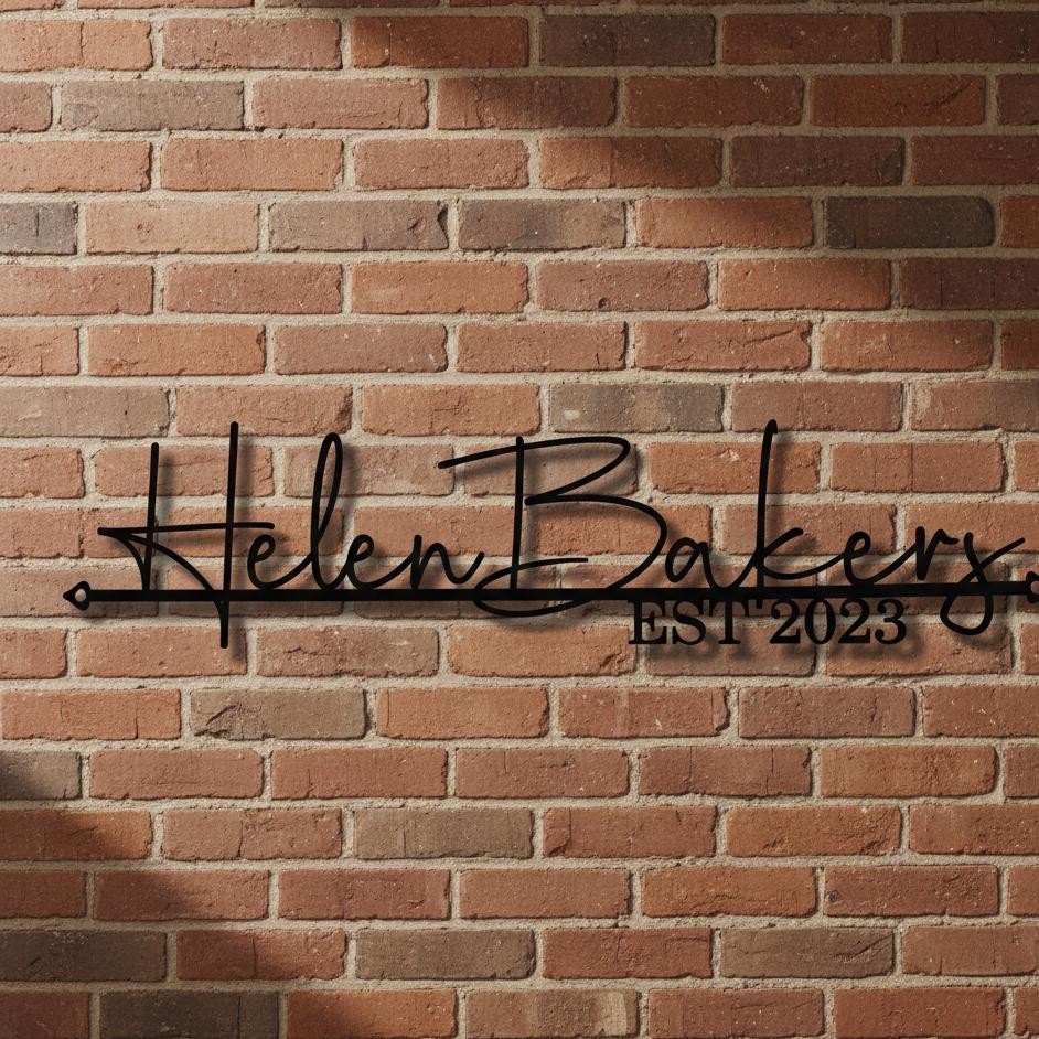 Custom Metal Name Sign, Personalized Family Name Wall Art, Business Logo Sign