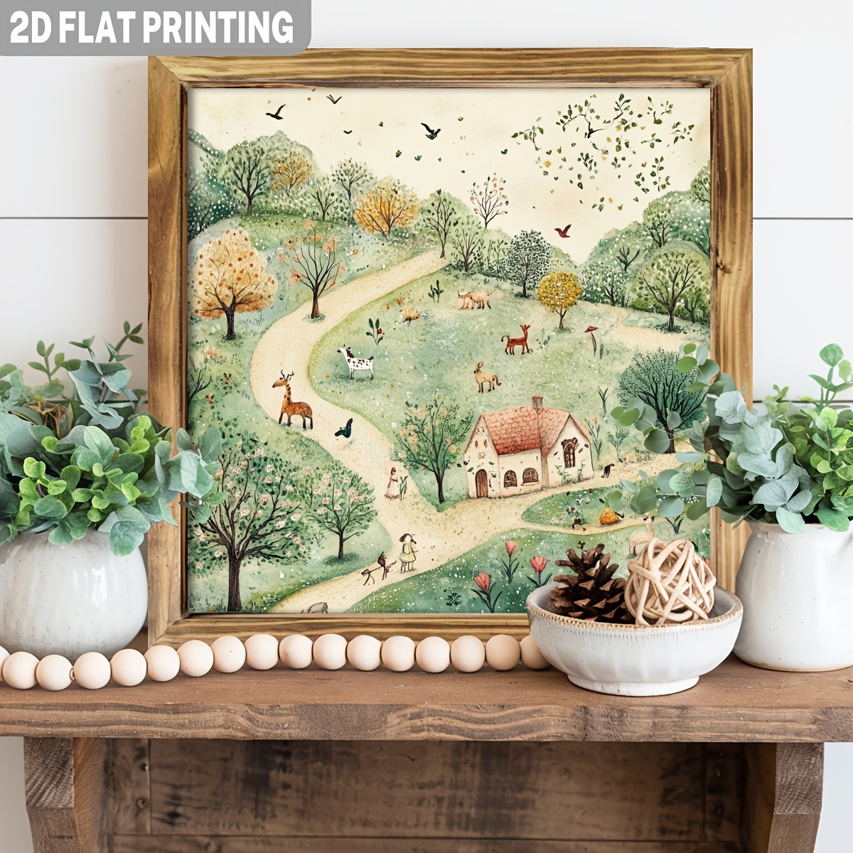 Wooden Framed Sign Flowers And Cottage Perfect Wall Art And Decorative Sign