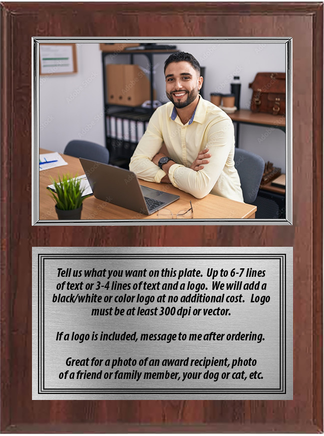 Personalized Photo Plaque – Choose size and Color – Your Custom Message