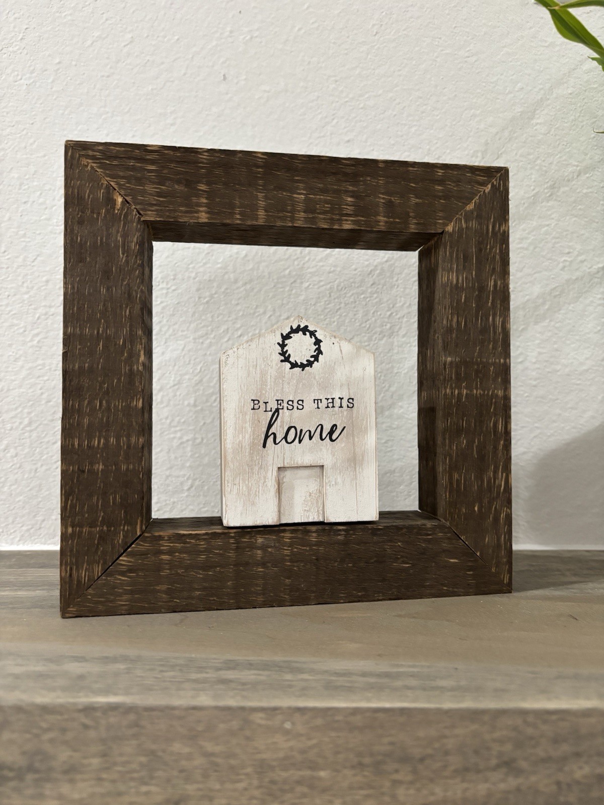 Bless This Home Rustic Farmhouse Shelf-Sitter Sign