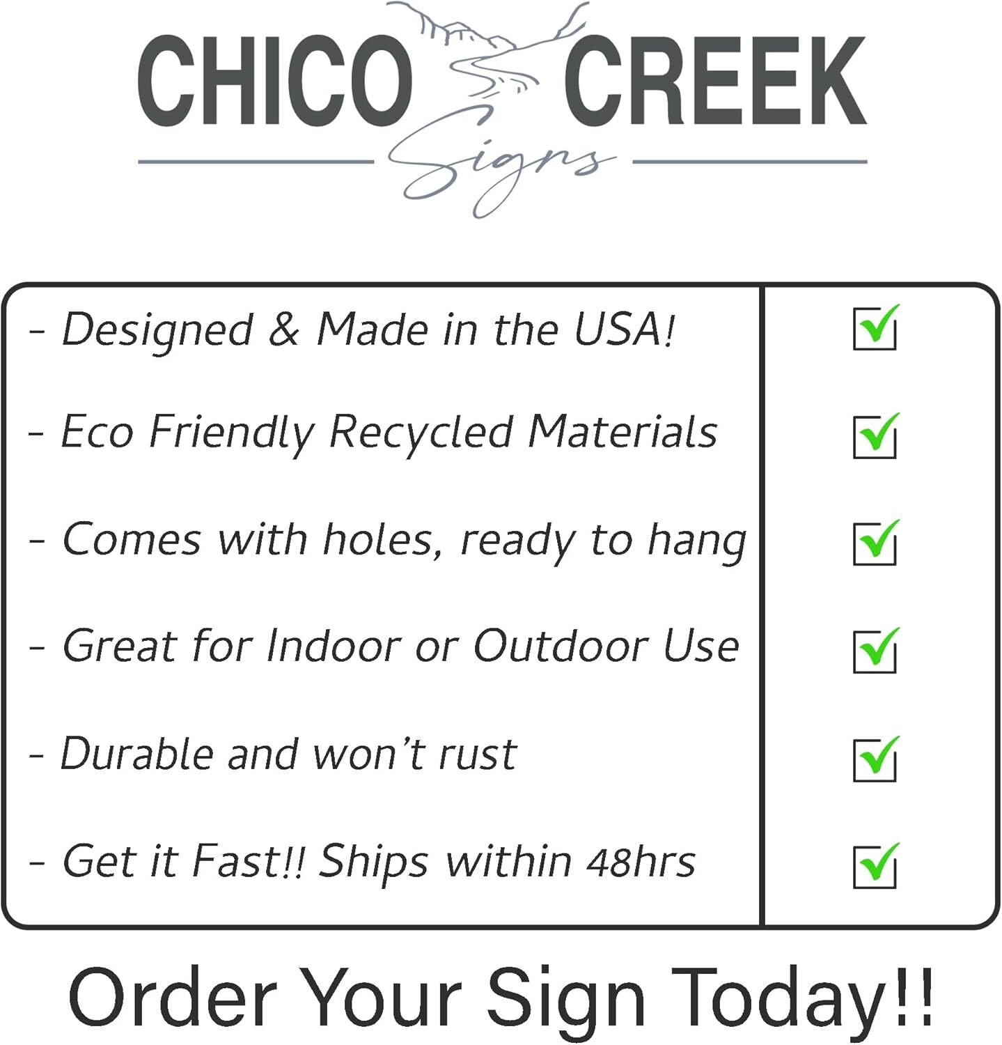 Chico Creek Signs Custom Bar & Grill Sign Bar Décor For Home – Made In USA – Out