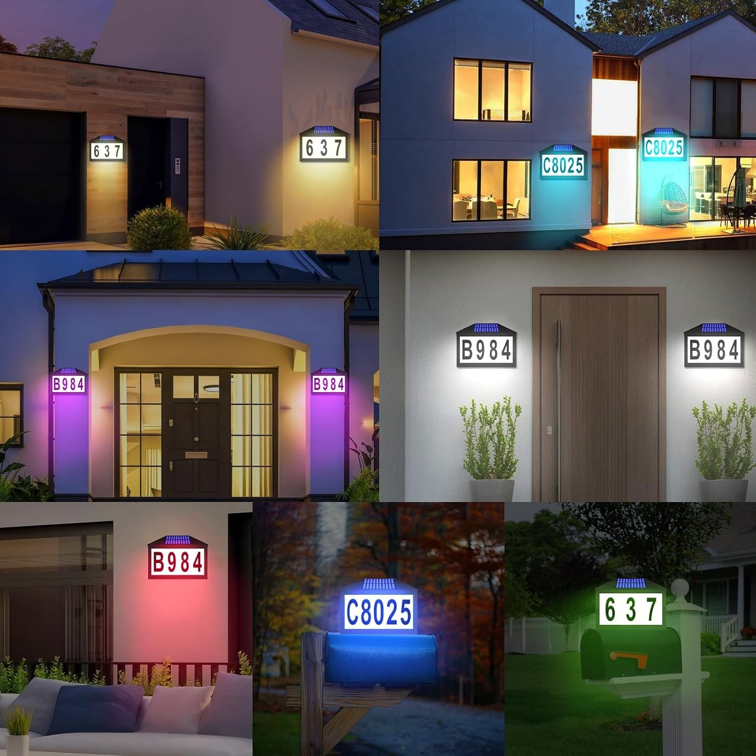 Solar House Numbers, Lighted Solar Address Number with Remote Control | Water…