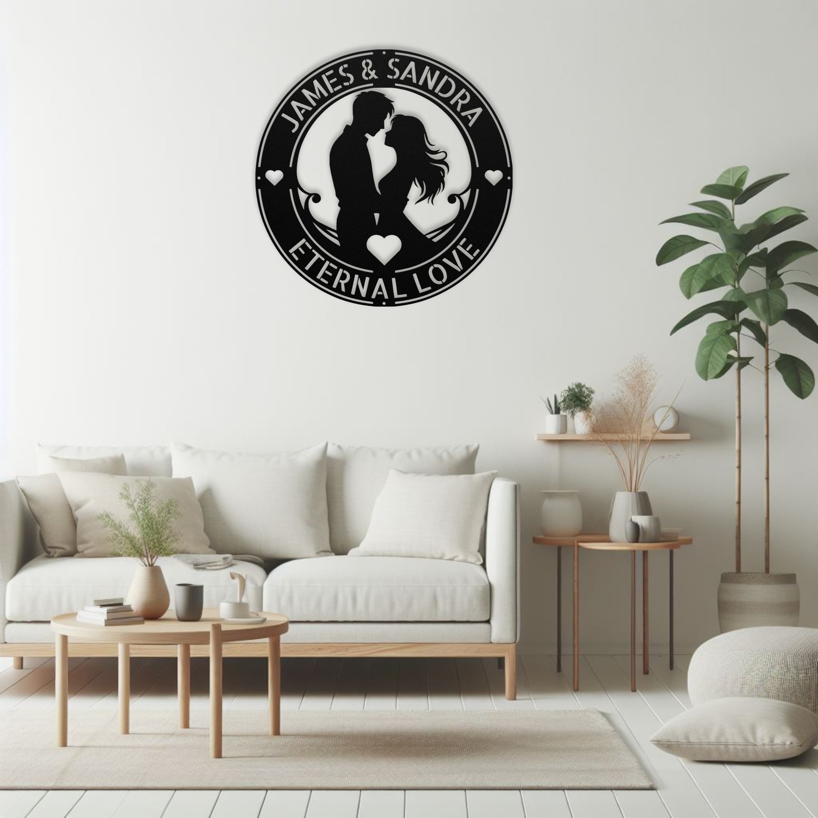 Custom Couple Metal Wall Art Sign Personalized Home Decor Romantic Love Gift