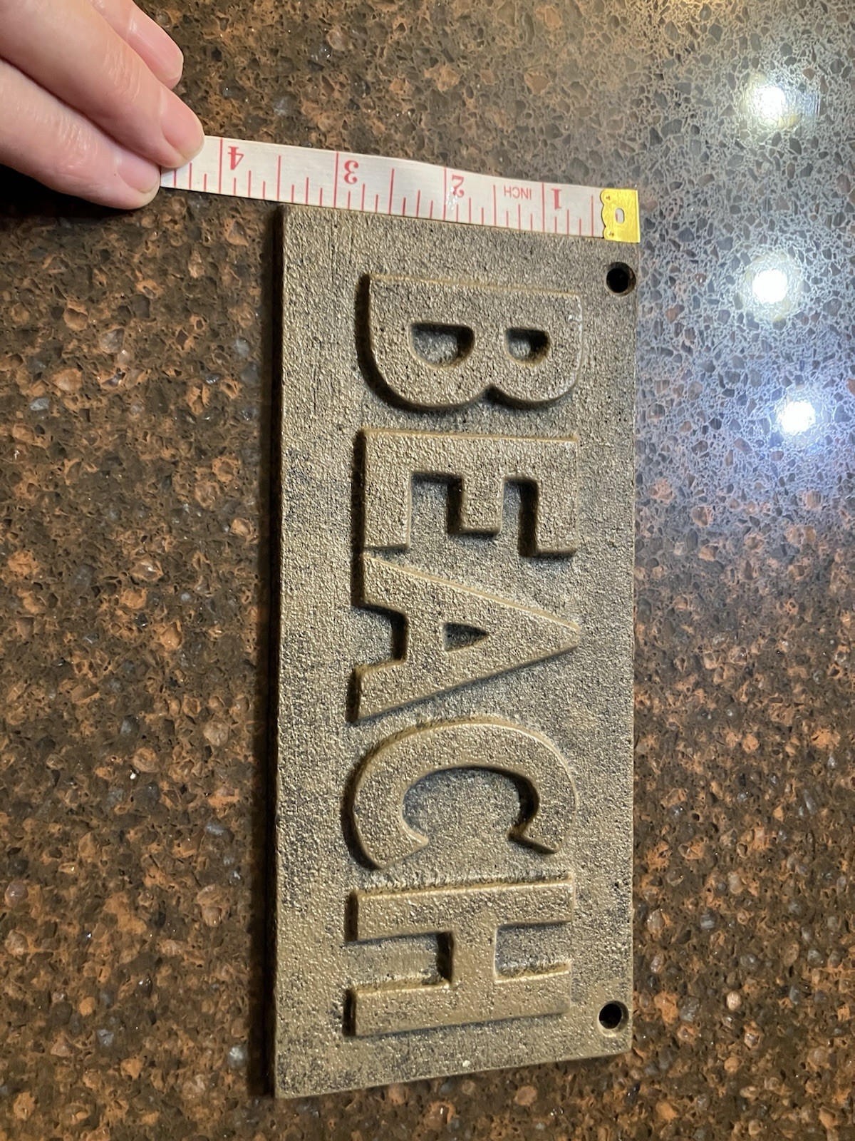“BEACH” Sign Plaque Metal 7.75”x 3.5”