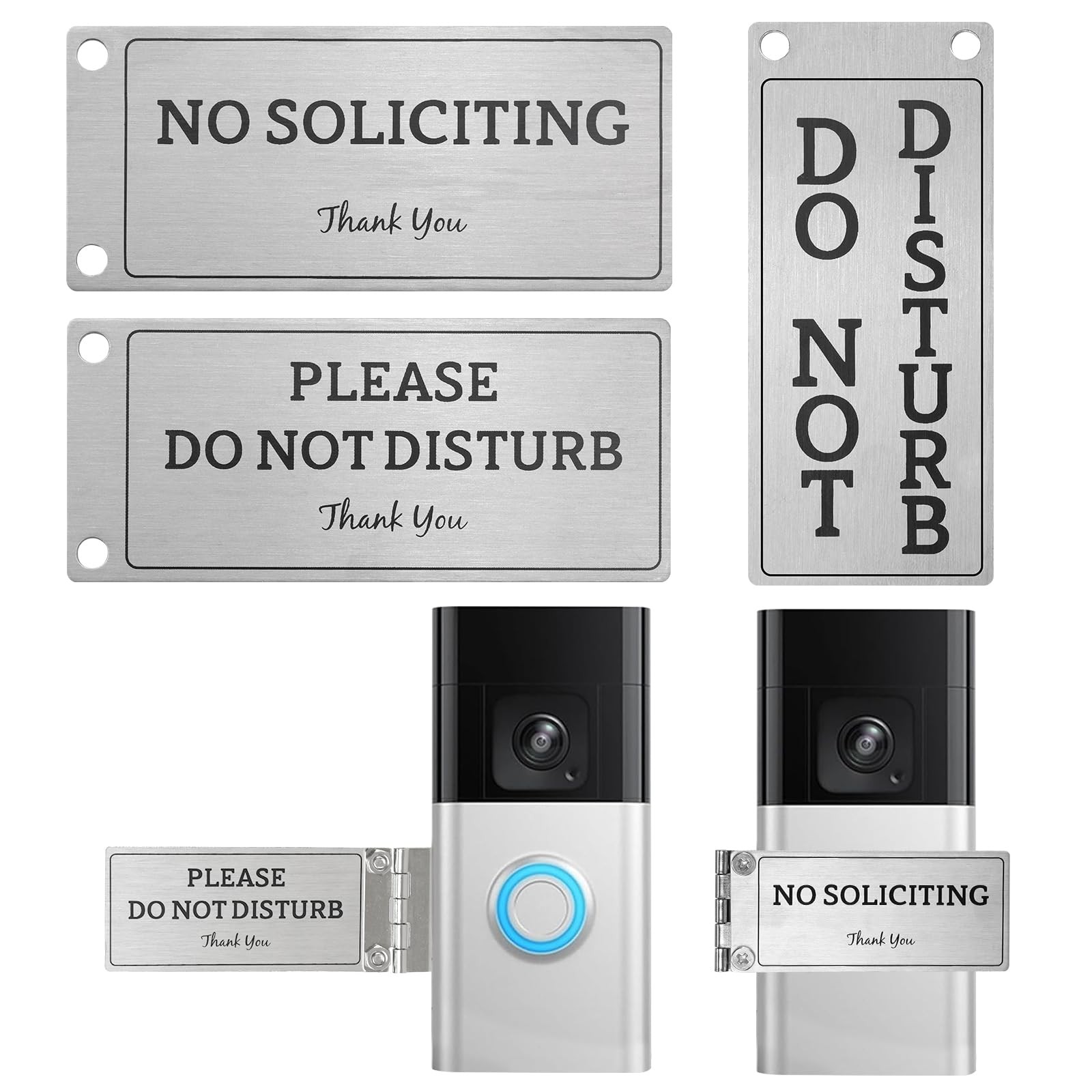 Metal Doorbell Cover No Soliciting Sign, Universal Fitting Doorbell Cover, Pr…