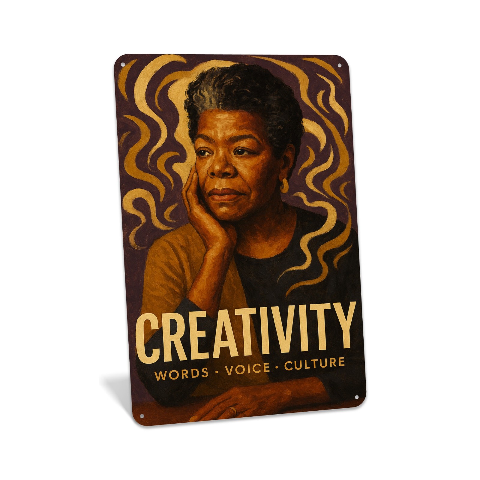 Maya Angelou Wall Art, Black History Decor, African American Art, Cultural Sign