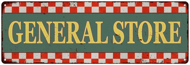 General Store Checkerboard Country Style Vintage Metal Sign 106180075005