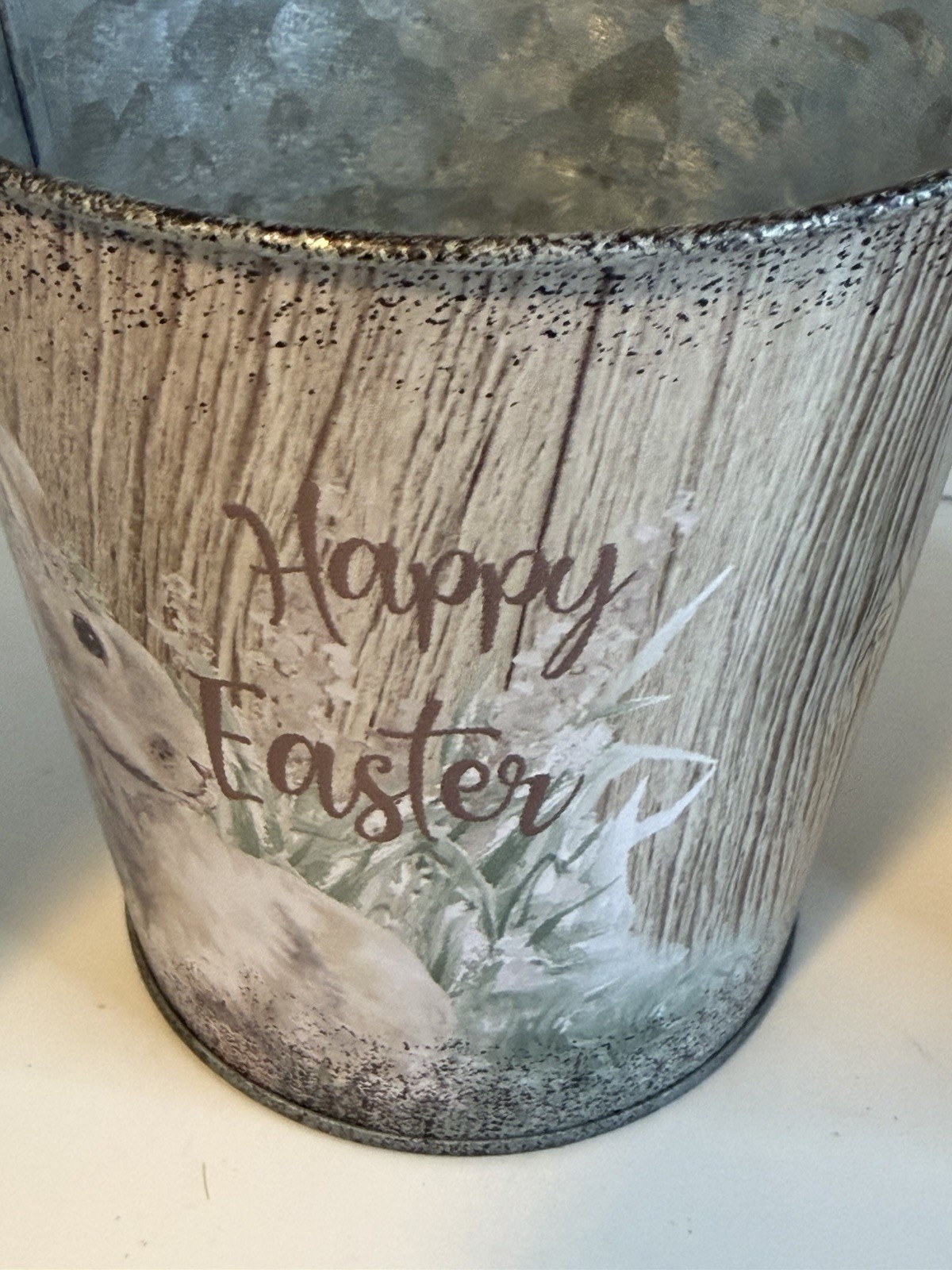 Galvanized Tin Bucket Rustic Farmhouse Decor Small