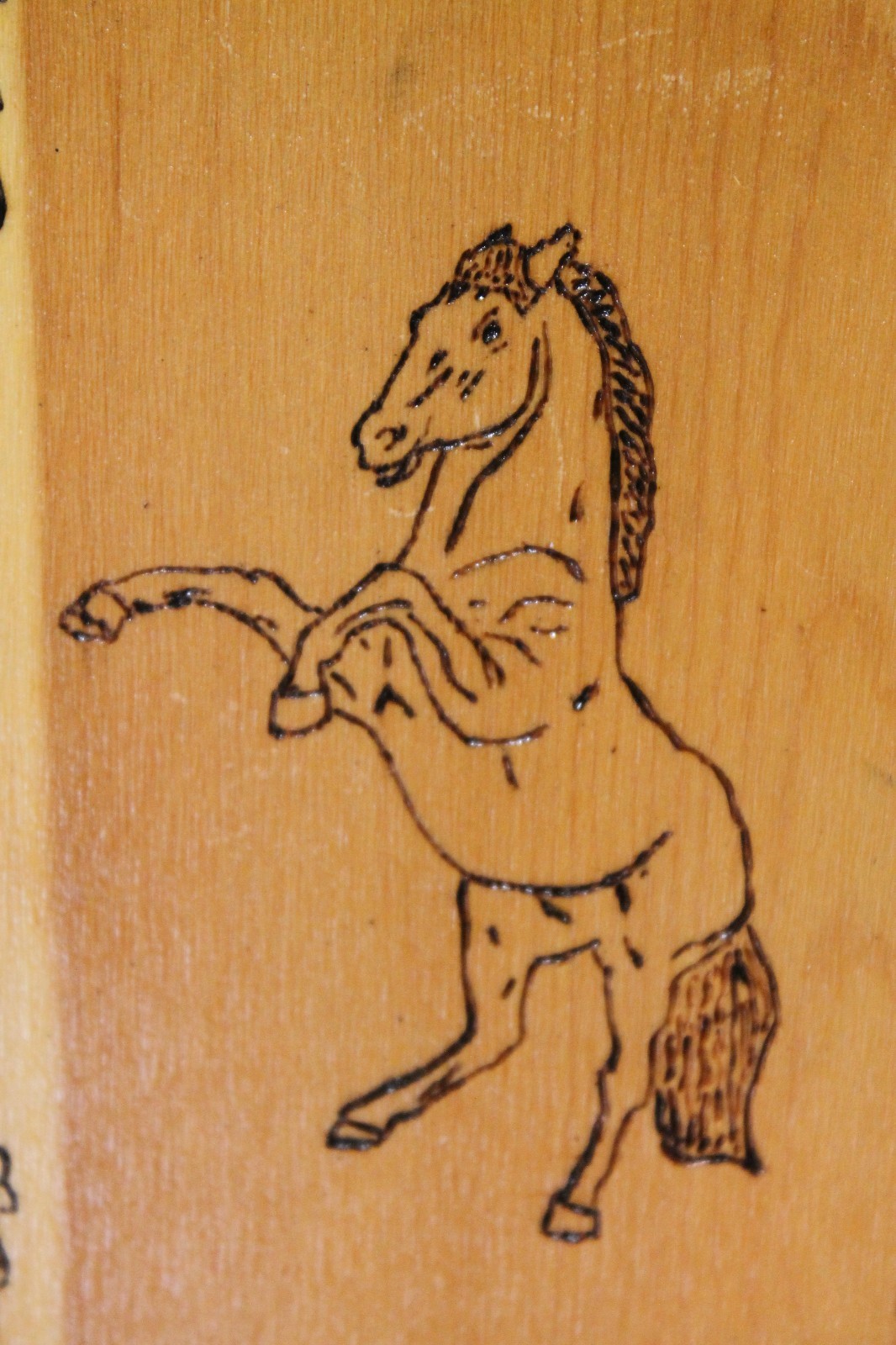 Rearing Horse – Handmade – Wood Burn Wall Plaque – Approx. 5 1/4″ by 7 1/2″