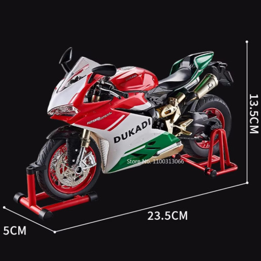 1:9 Kawasaki Ninja H2R Diecast Motorcycle Model Light Sound Alloy Toy Gift