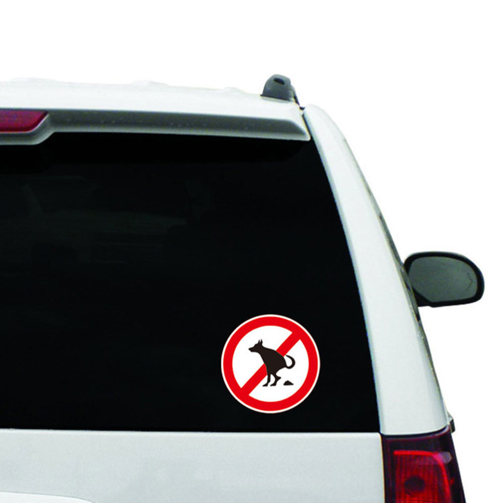 10 Sheets Stickers Waterproof No Pet Poop Sign Dog Pooping Emblems