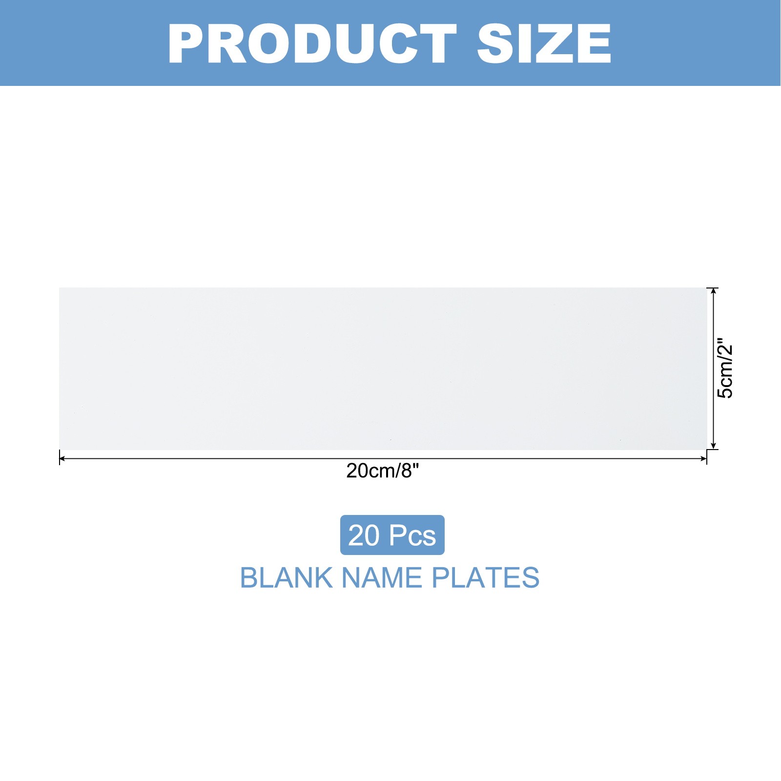 8″x2″ Blank Name Plates, 20 Pack Custom Engraved Name Plate, White, Green