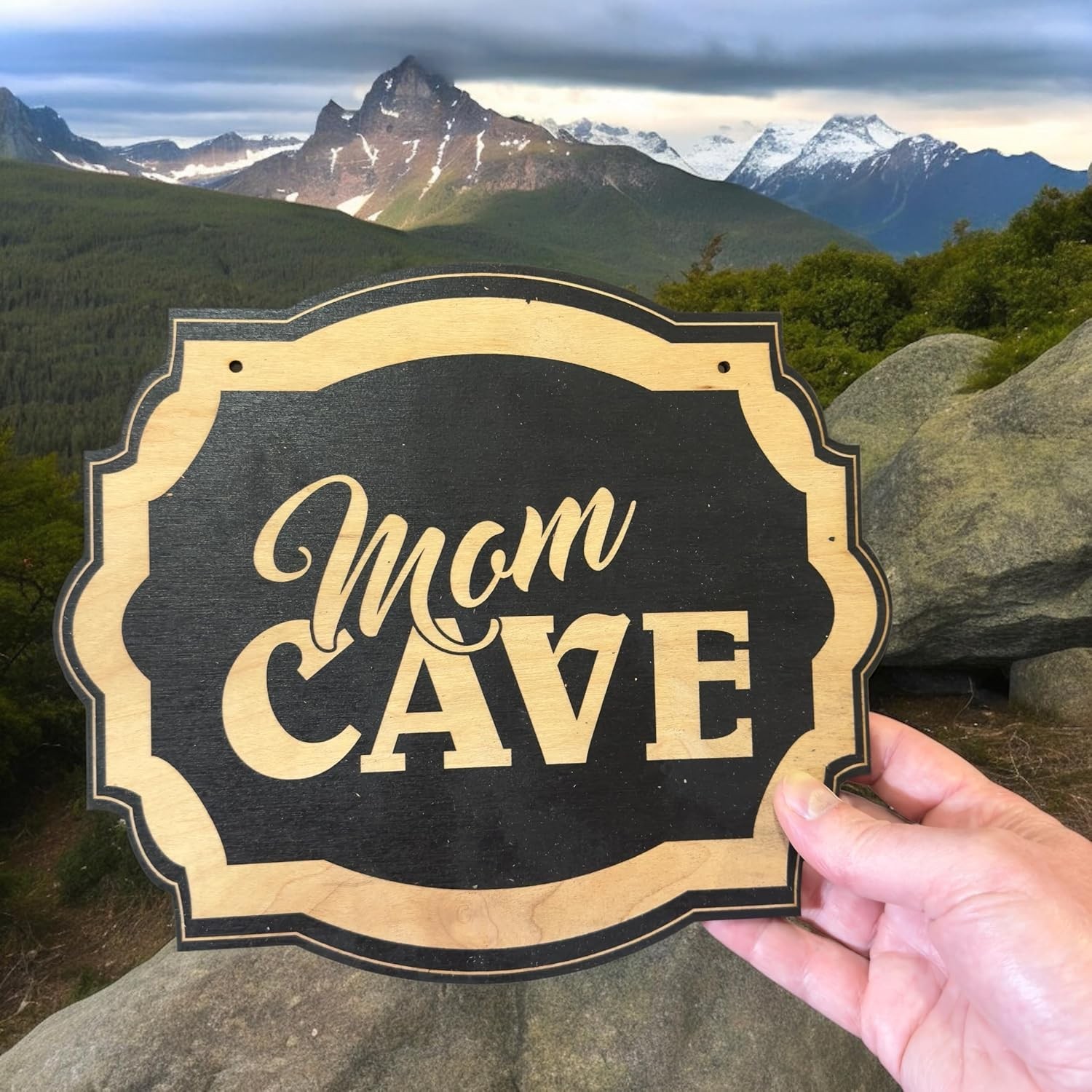 Sign – BLACK – Mom Cave 10×8