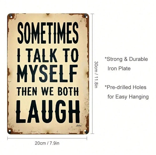 Funny Sarcastic Quote Metal Tin Sign, Vintage Style Home Bar Man Cave Decor