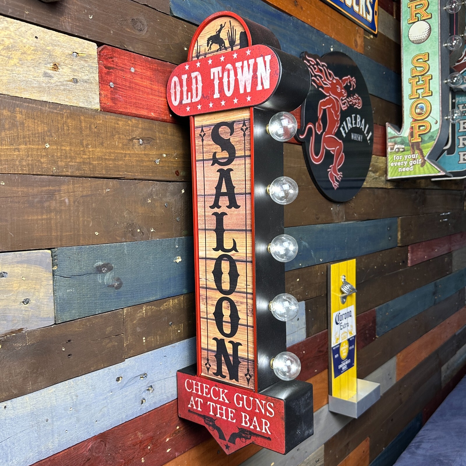 Saloon Double Sided Vintage Inspired 25″ Battery Operated Marquee LED Sign